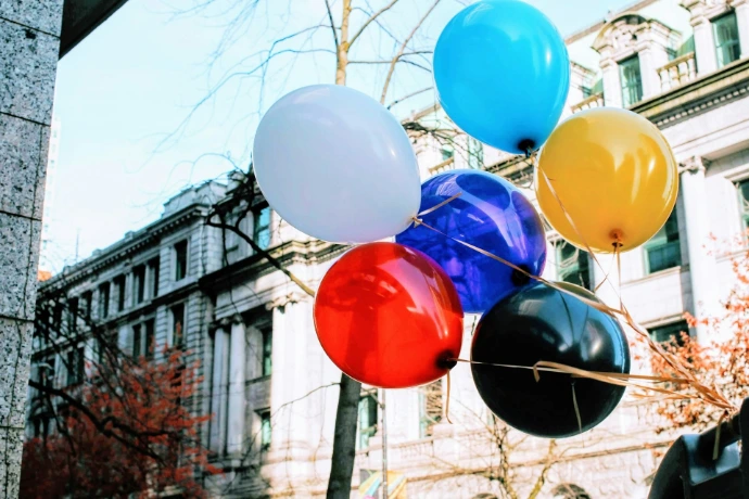 a group of balloons